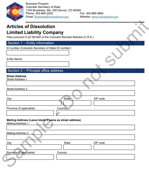 how to dissolve an colorado llc