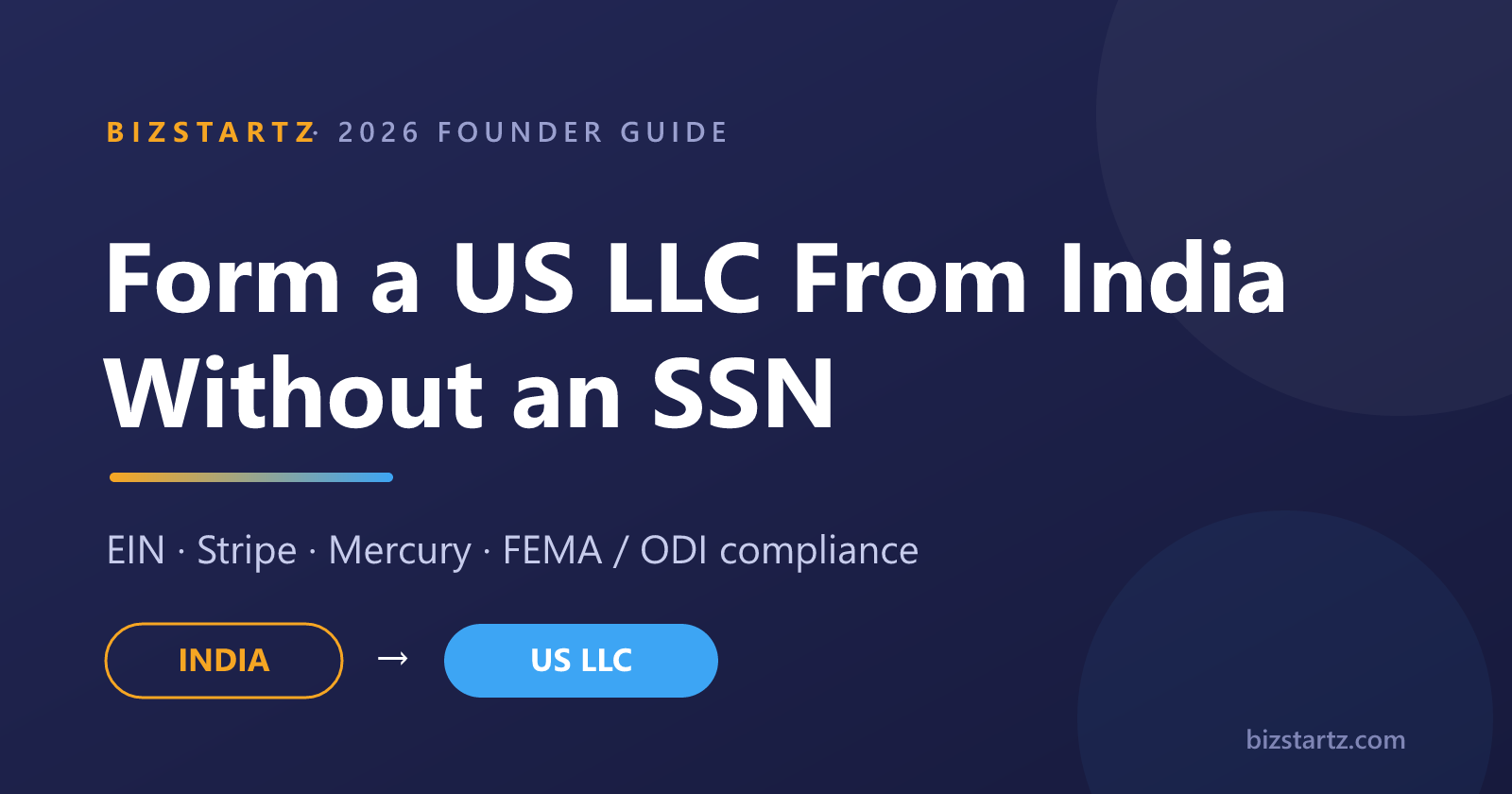 How to Form a US LLC From India Without an SSN (2026): EIN, Stripe & FEMA